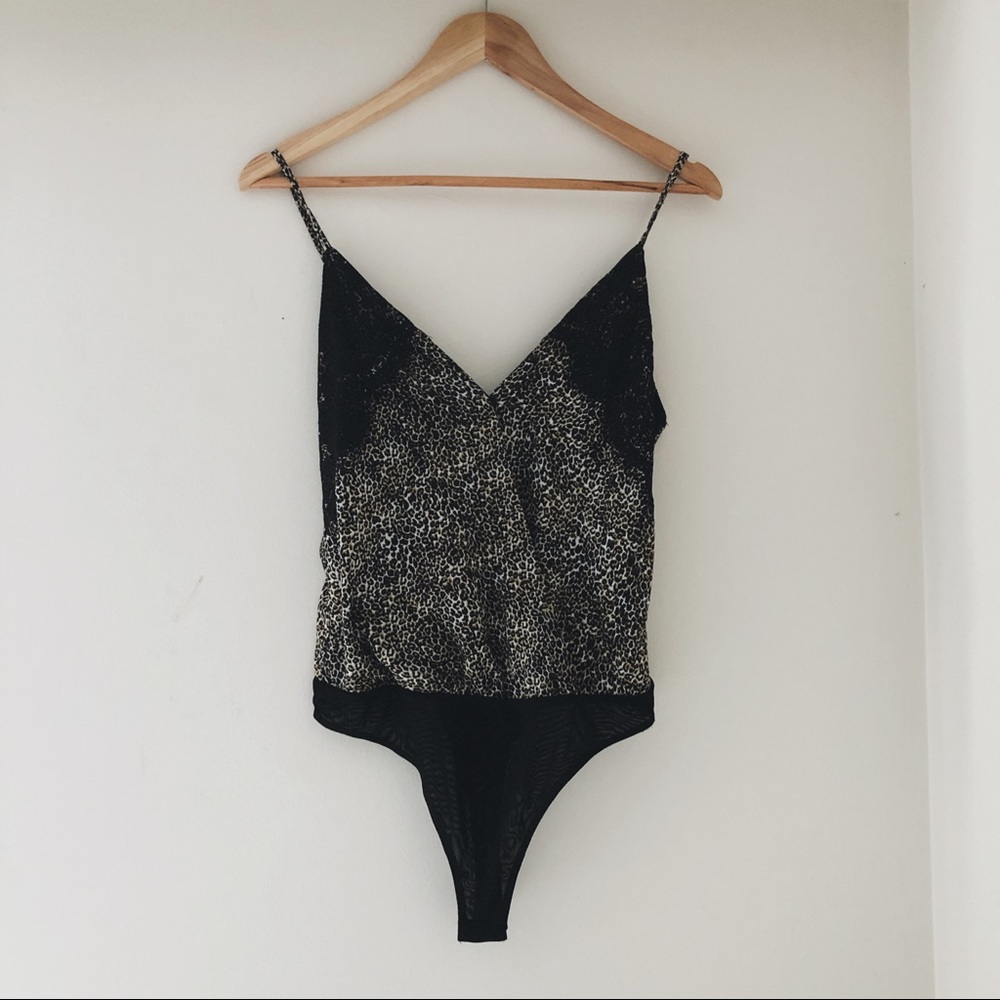 Socialite Leopard & Lace Bodysuit NWT